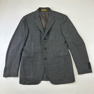 Canali Kei grey check wool sportcoat blazer Mens Size 40R